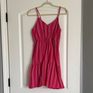 SO Vibrant Pink and Red Striped Dress